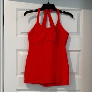 lululemon athletica Red Halter-Back Tank Top